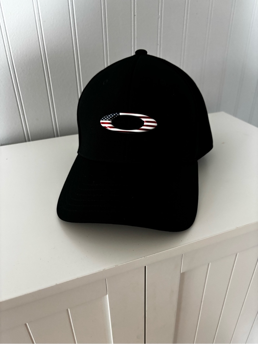 Oakley Black Cap with American Flag 'O' Logo